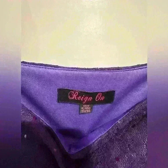 Reign on Purple Sequin Dress with Slit - Picture 5 of 6